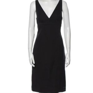 Narciso Rodriguez Empire Waist V-Neck & Back Virgin Wool Sheath Dress IT 42 US 6